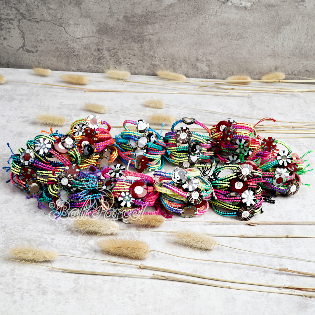 Bracelet Cotton Cord With Mixed Shell
