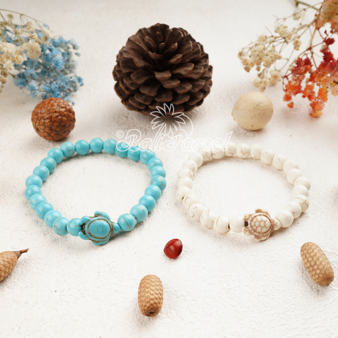 Cream And Turquoise Stone Bracelet