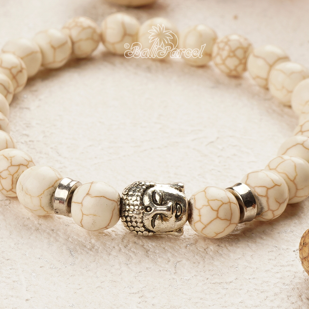 Cream And Turquoise Stone Bracelet