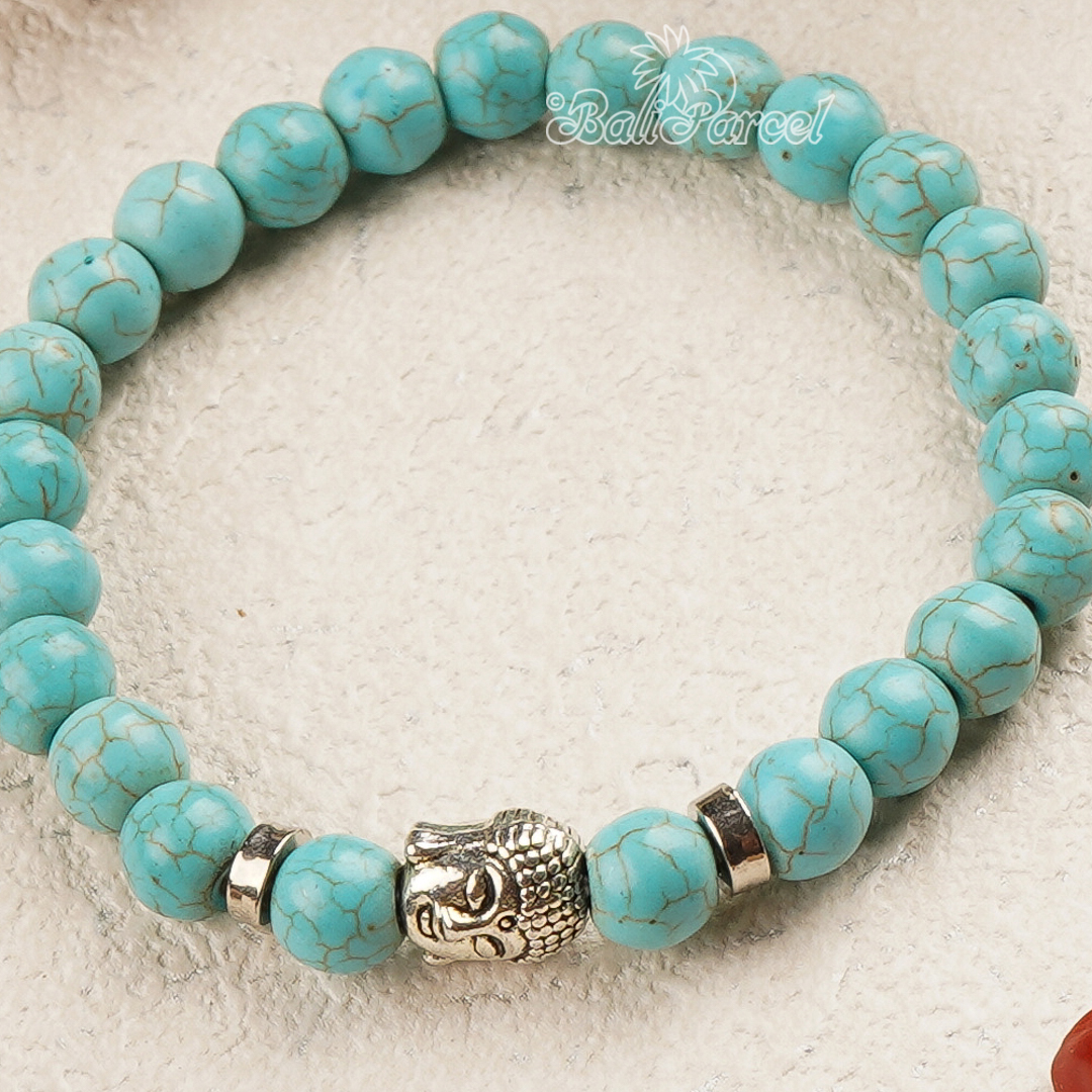 Cream And Turquoise Stone Bracelet