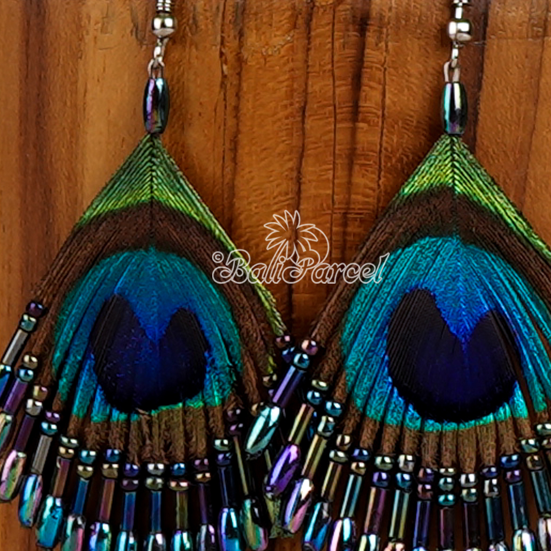 Peacock Feather Earring