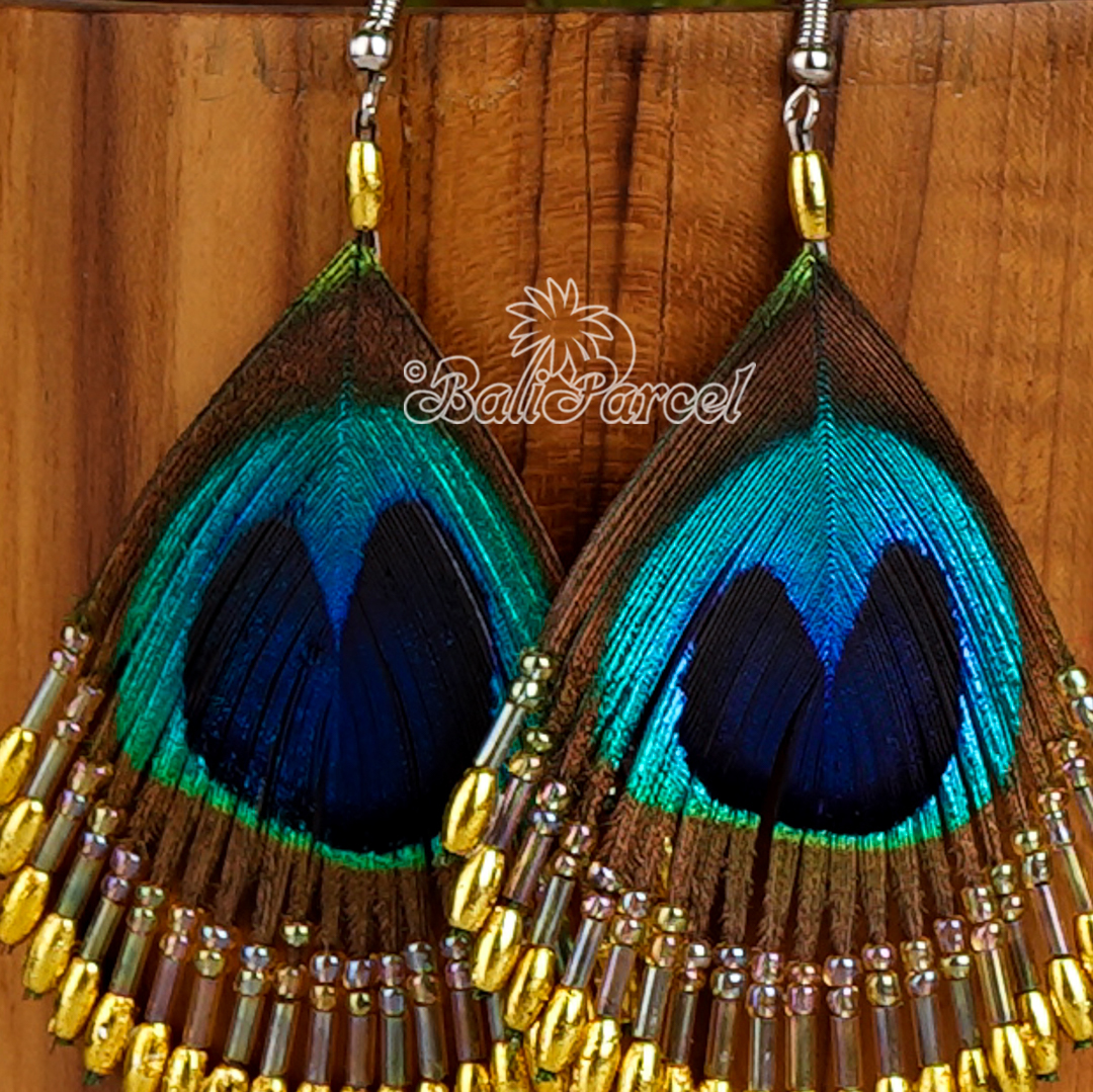 Peacock Feather Earring
