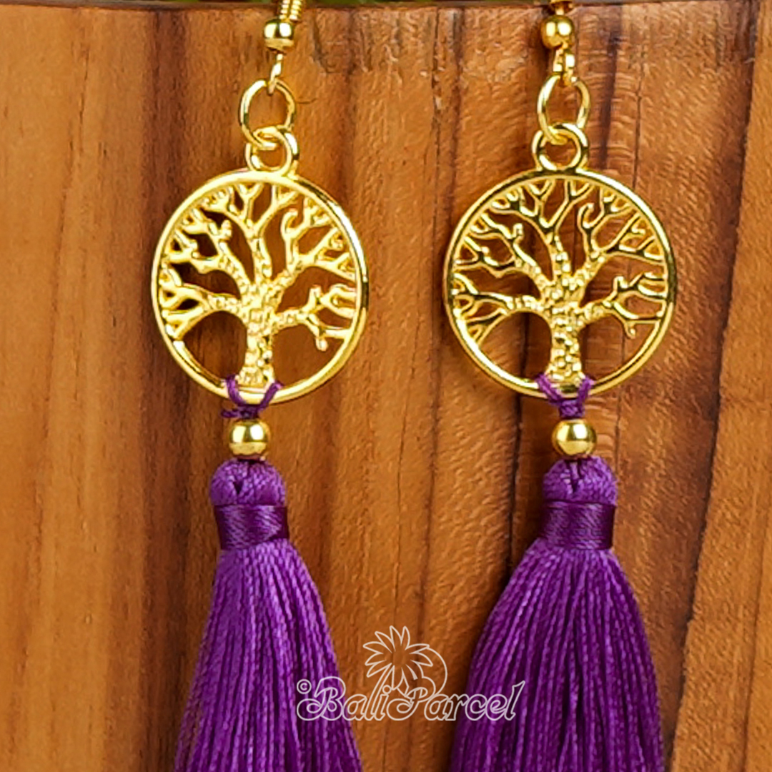 Tree Of Life Tassel Earring