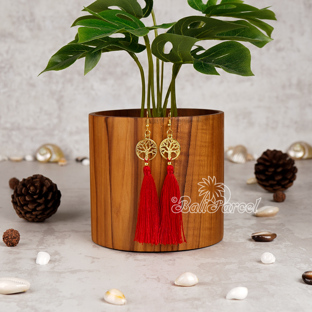 Tree Of Life Tassel Earring