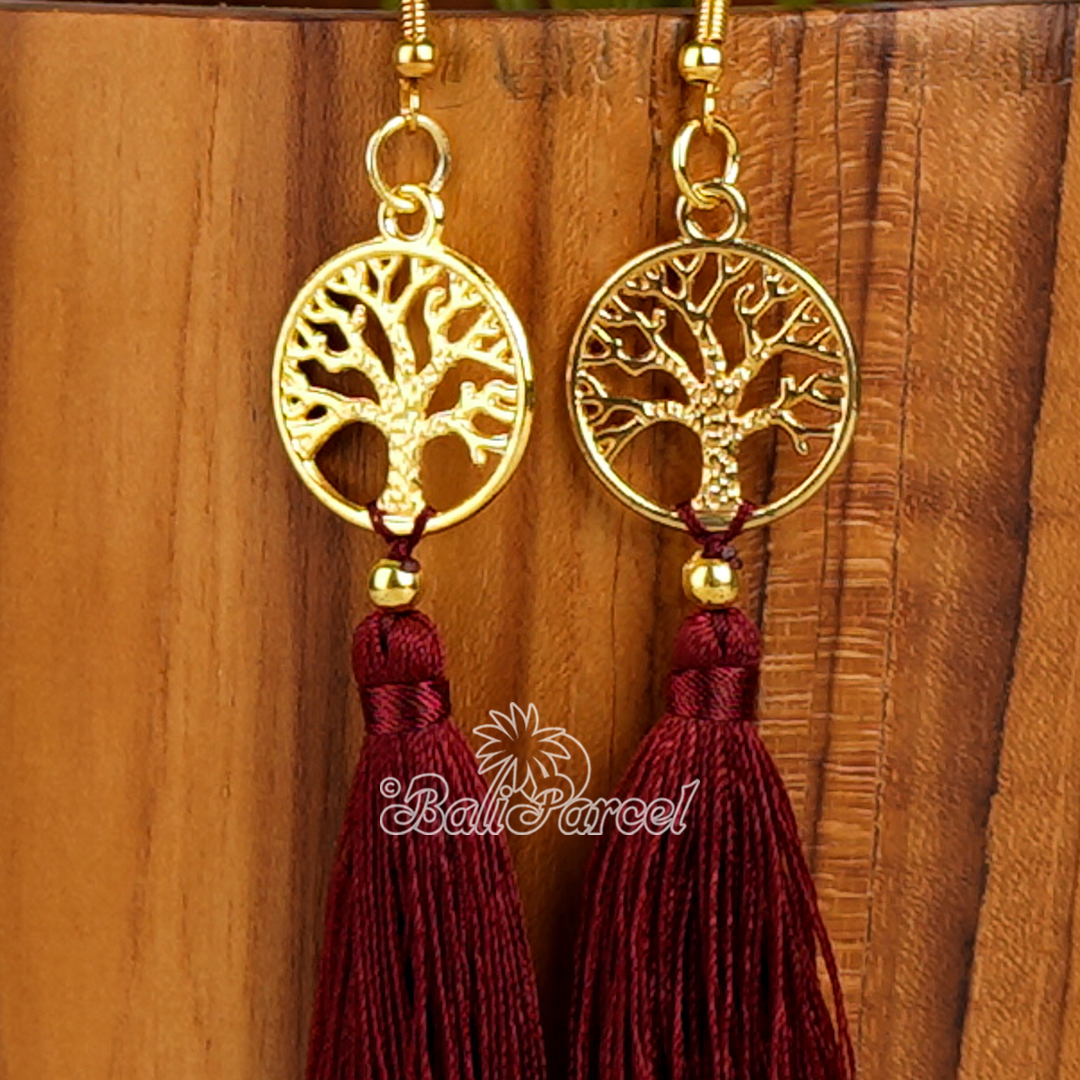 Tree Of Life Tassel Earring