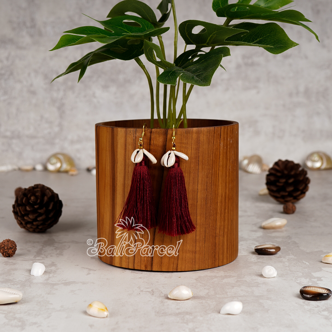 Cowrie Shell Tassel Earring