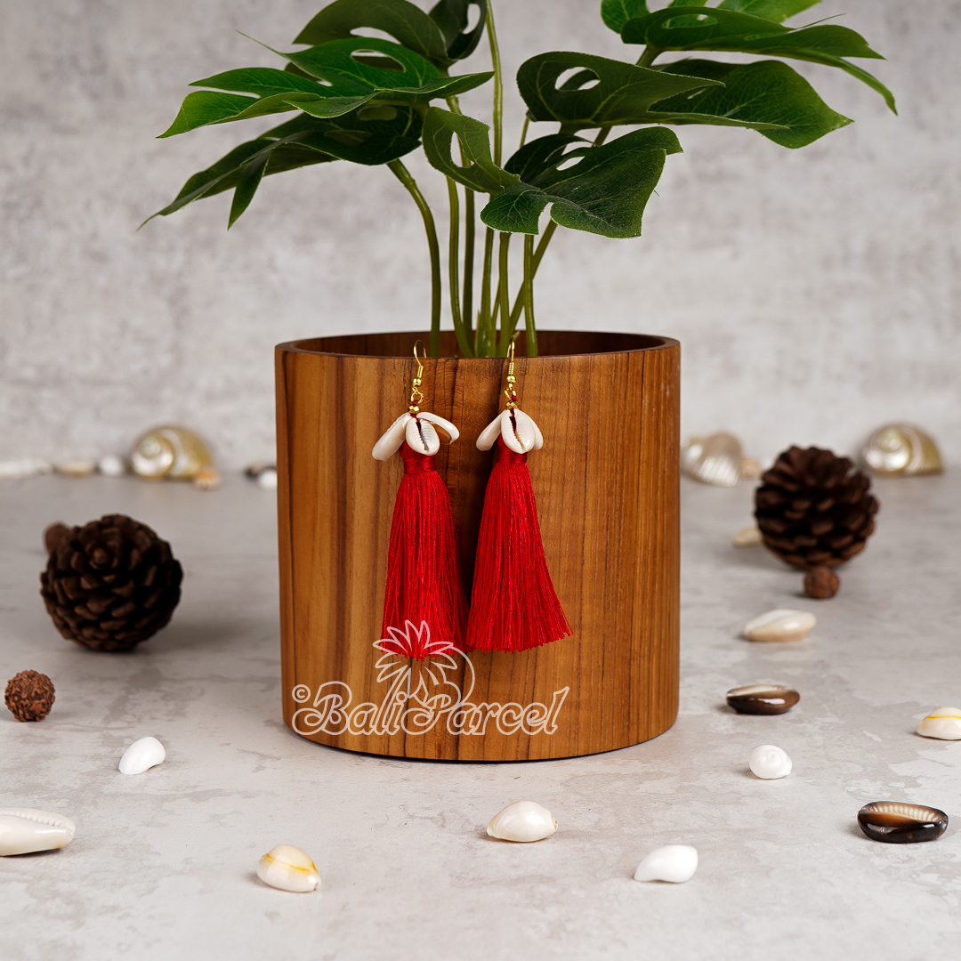 Cowrie Shell Tassel Earring