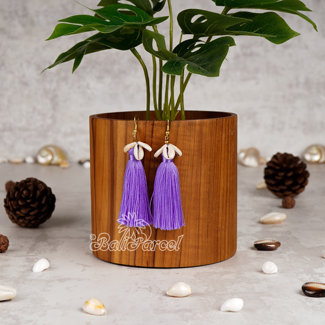 Cowrie Shell Tassel Earring