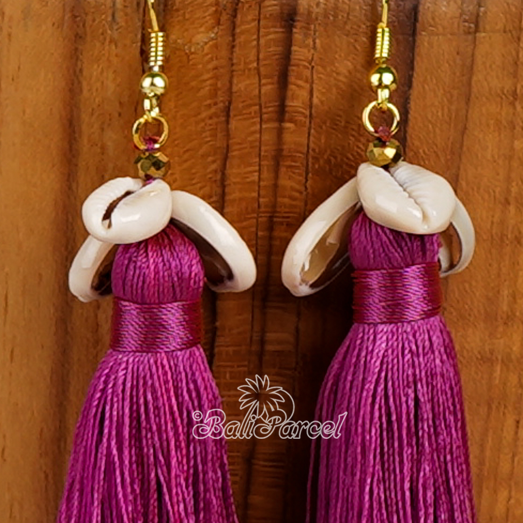 Cowrie Shell Tassel Earring