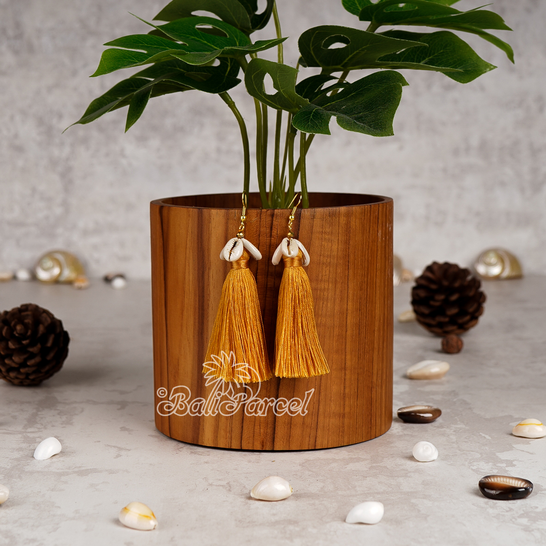 Cowrie Shell Tassel Earring
