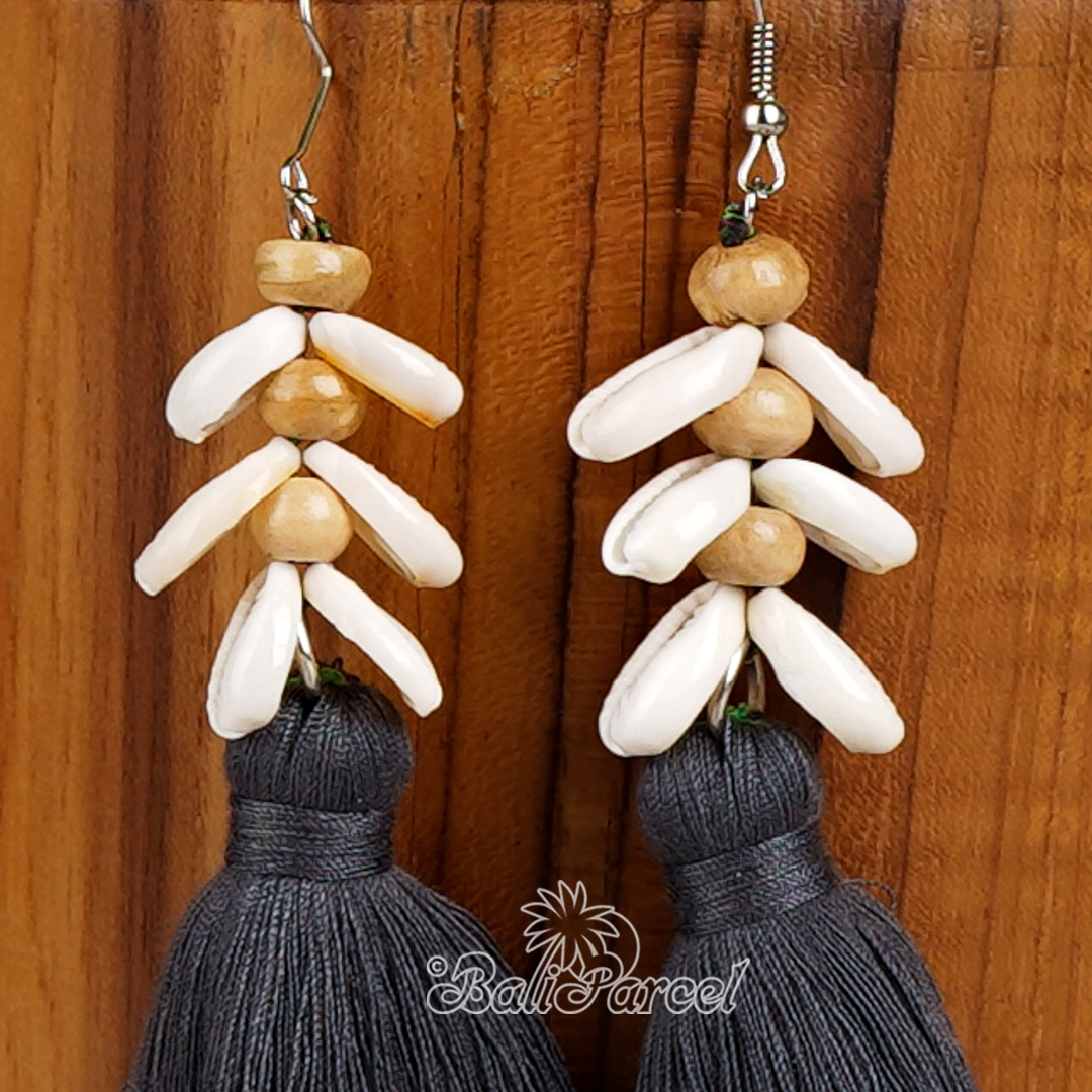 Cowrie Shell Tassel Earring