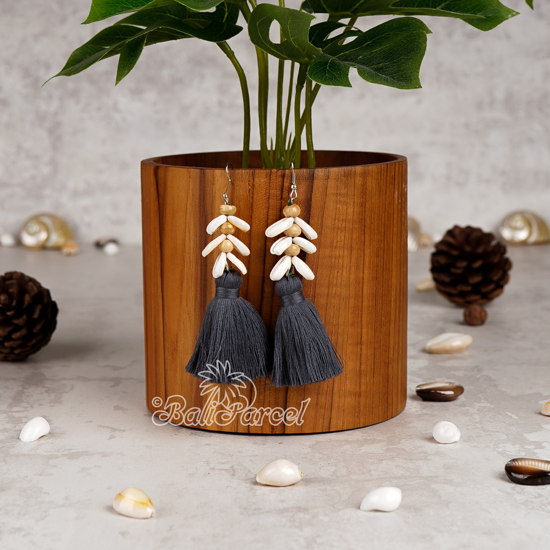 Cowrie Shell Tassel Earring
