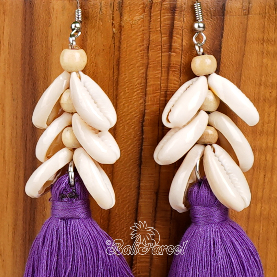 Cowrie Shell Tassel Earring