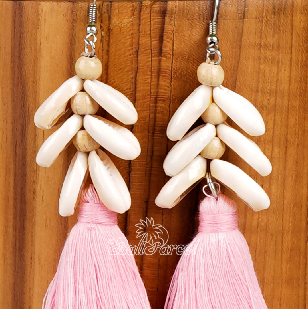 Cowrie Shell Tassel Earring
