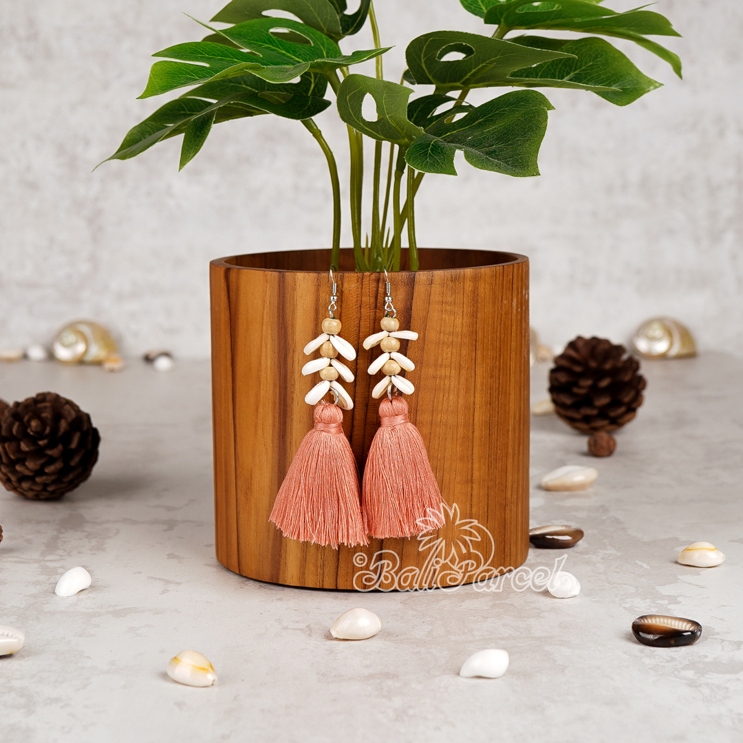 Cowrie Shell Tassel Earring