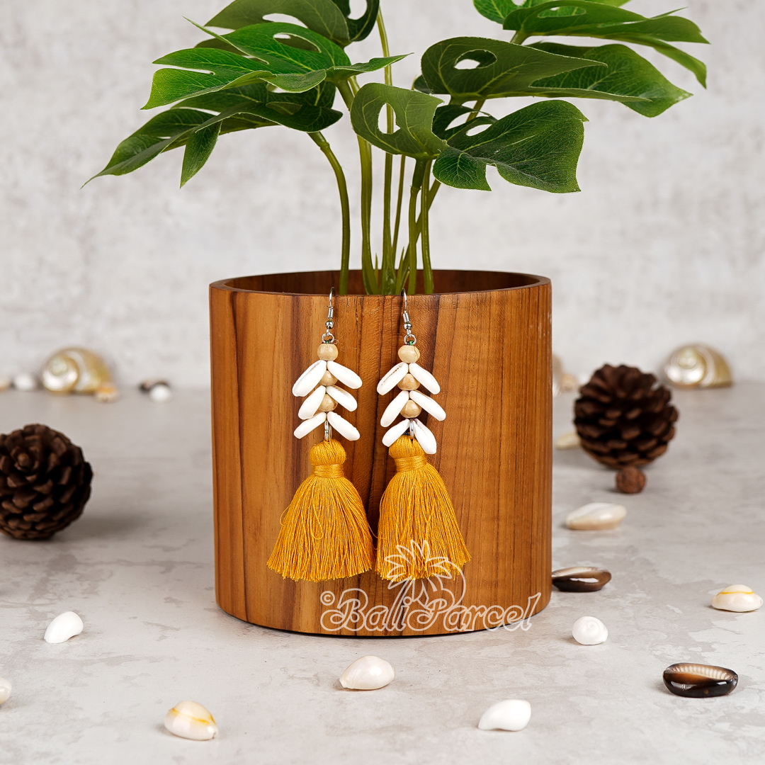 Cowrie Shell Tassel Earring