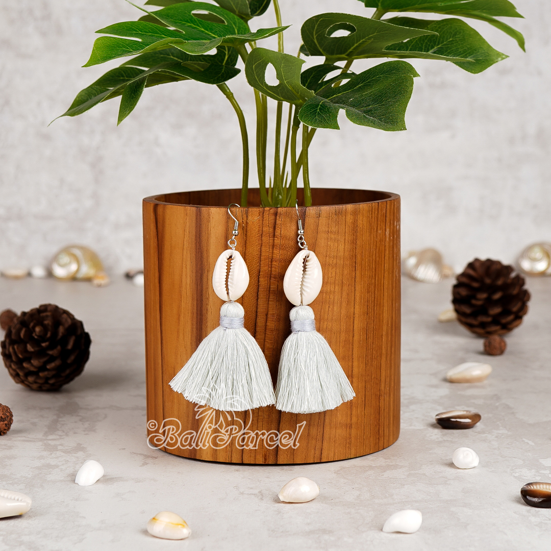 Cowrie Shell Tassel Earring