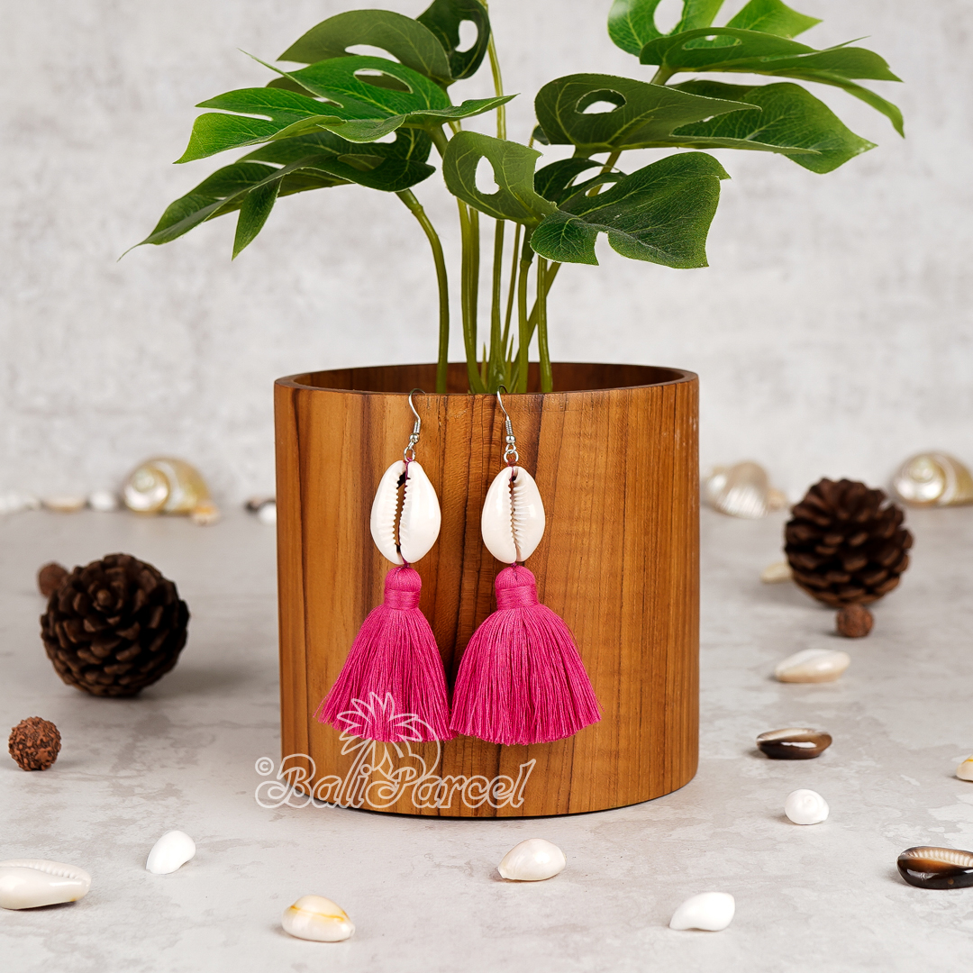 Cowrie Shell Tassel Earring