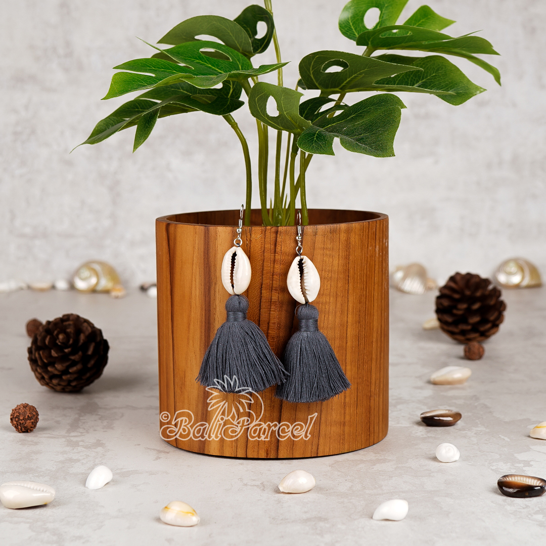 Cowrie Shell Tassel Earring