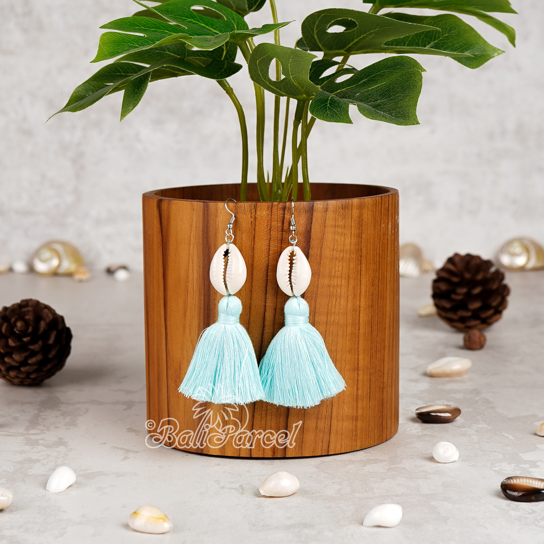 Cowrie Shell Tassel Earring