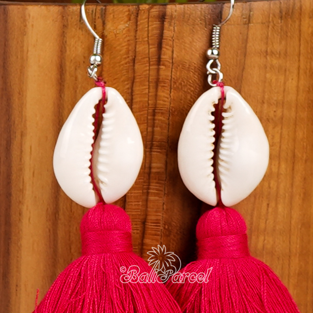 Cowrie Shell Tassel Earring