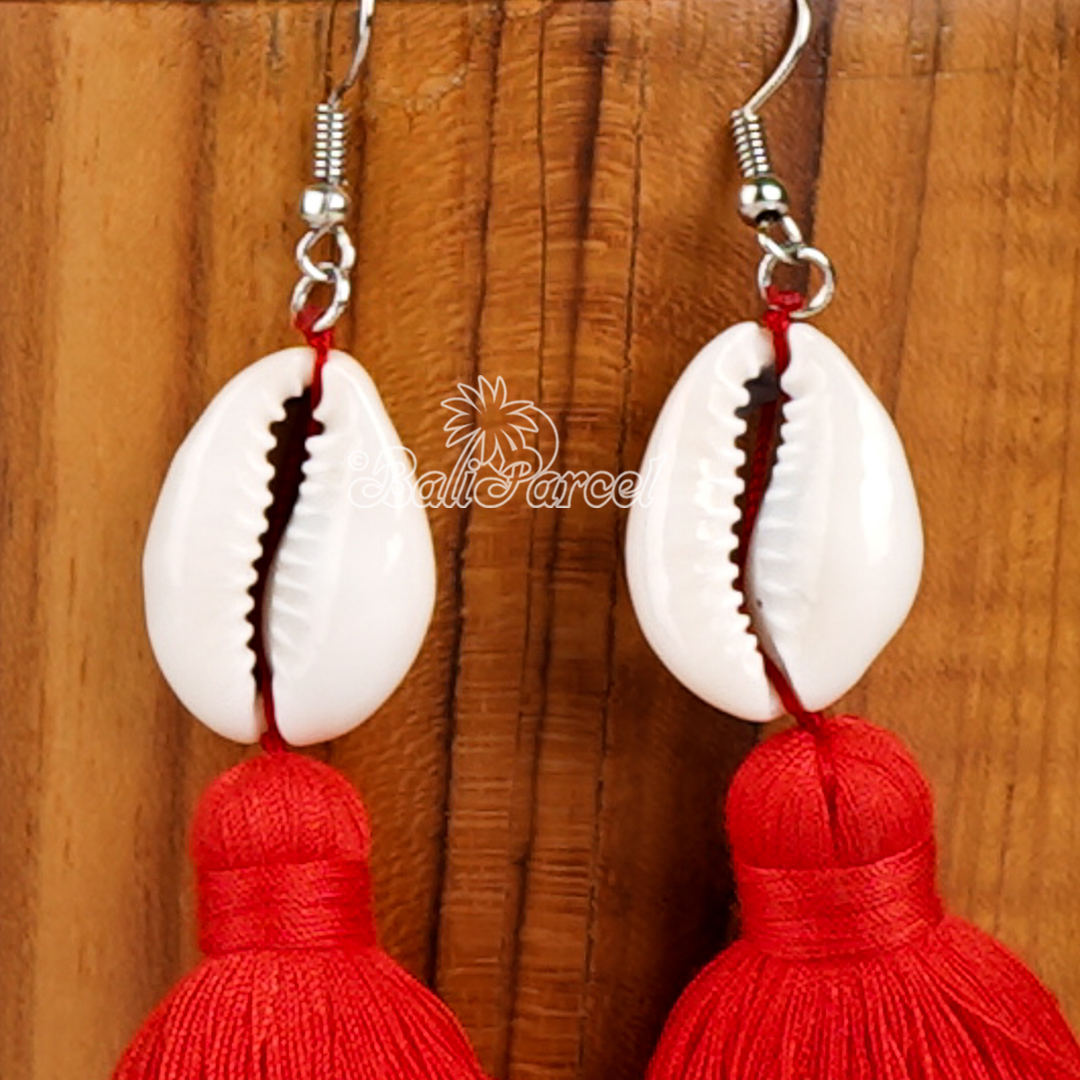 Cowrie Shell Tassel Earring