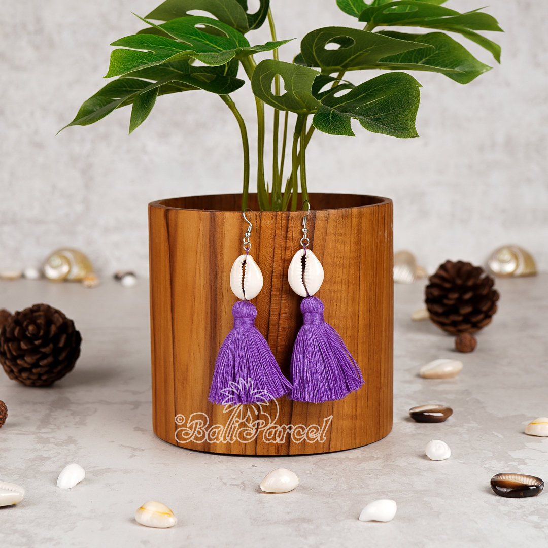 Cowrie Shell Tassel Earring