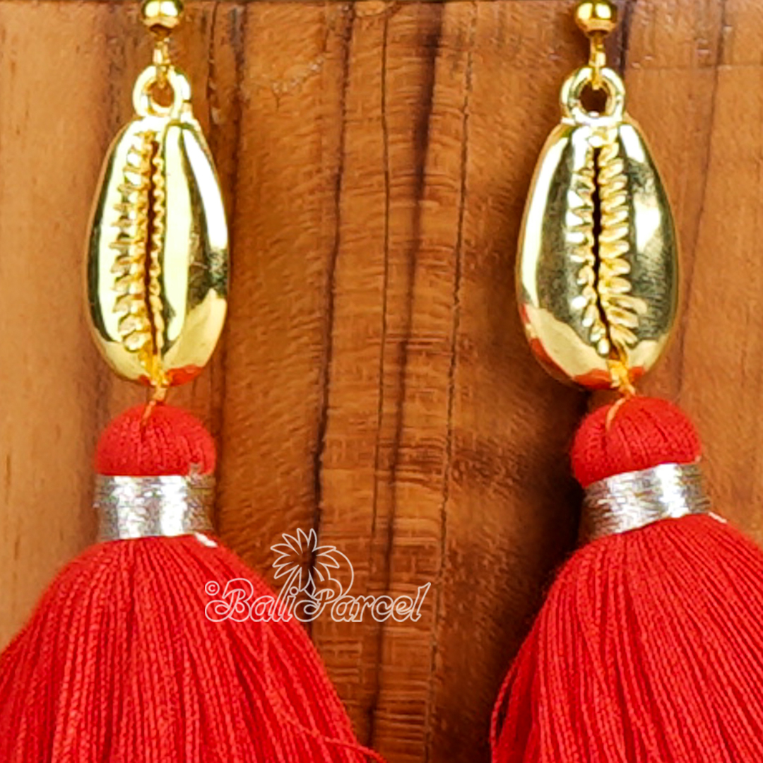 Cowrie Shell Tassel Earring