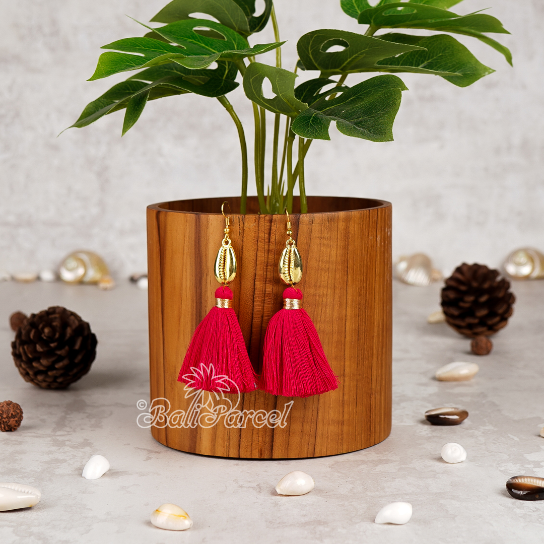 Cowrie Shell Tassel Earring