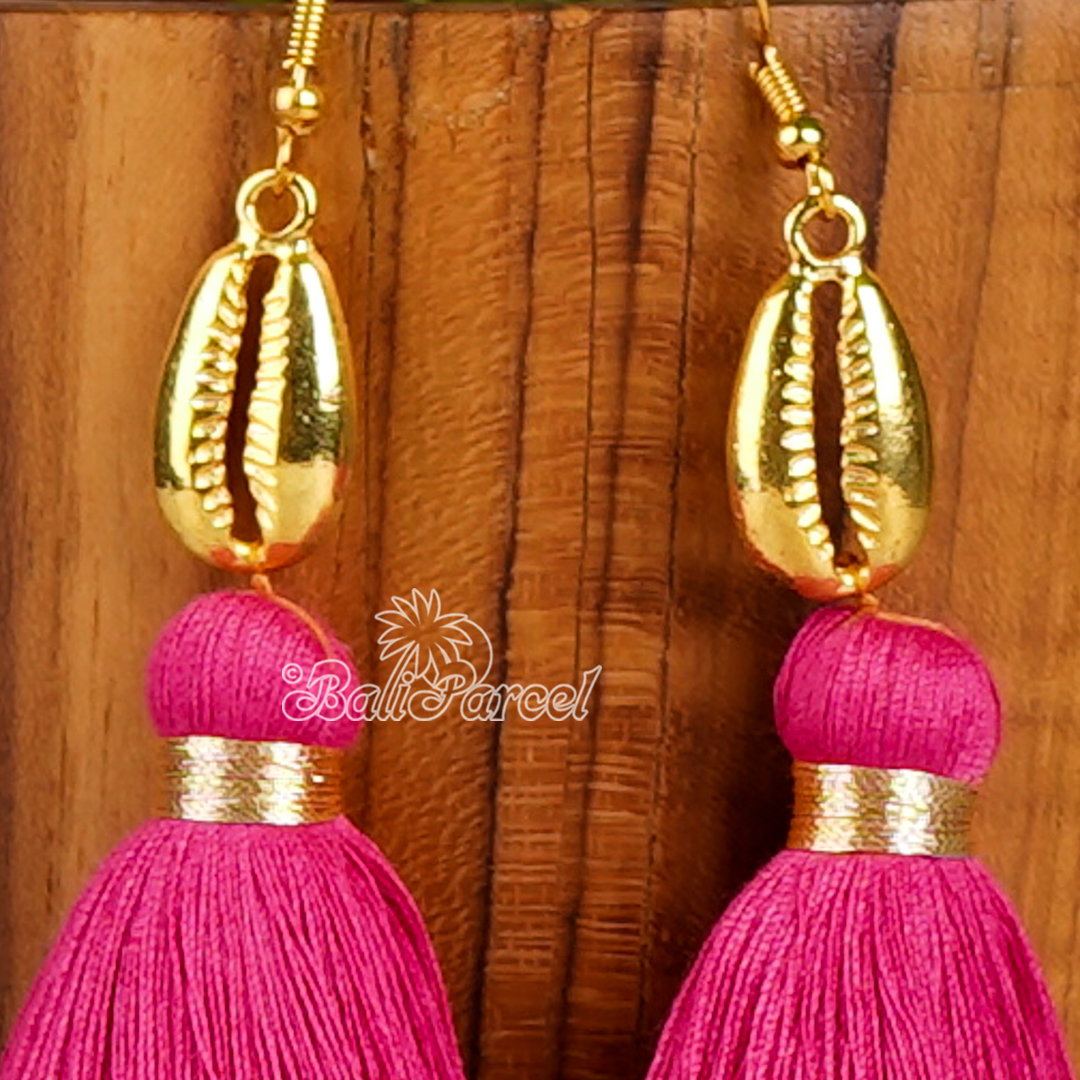 Cowrie Shell Tassel Earring