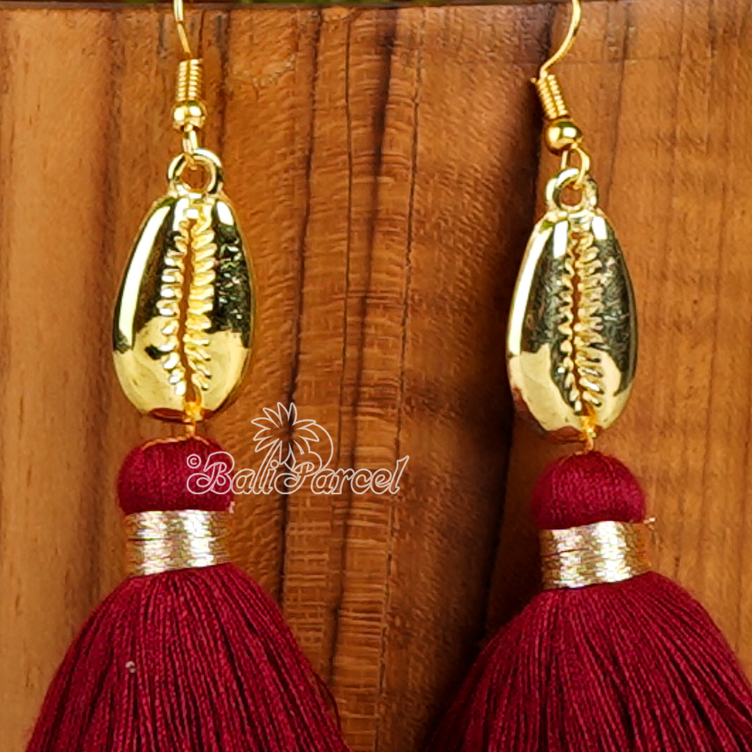 Cowrie Shell Tassel Earring