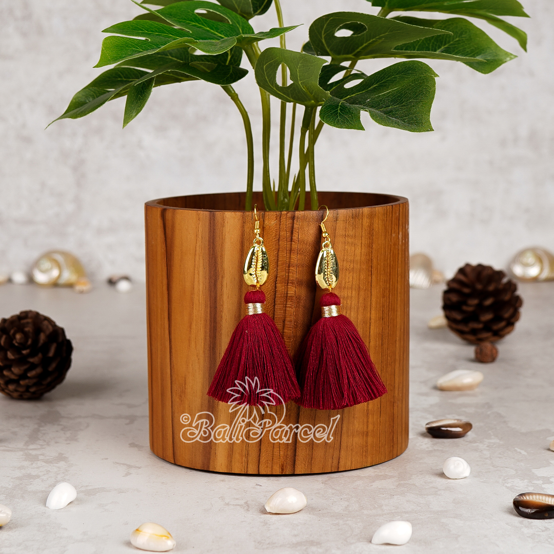 Cowrie Shell Tassel Earring