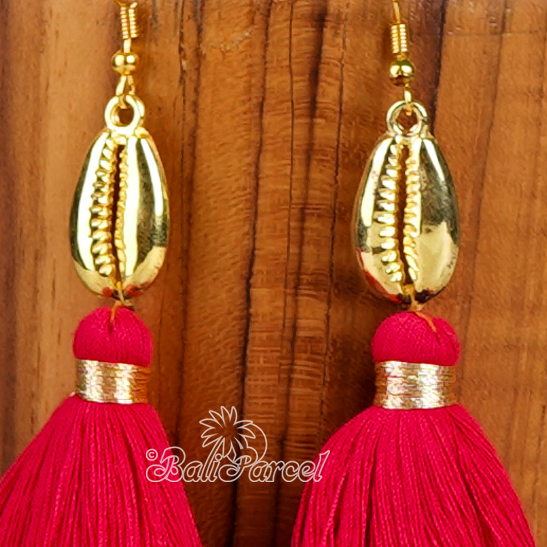 Cowrie Shell Tassel Earring