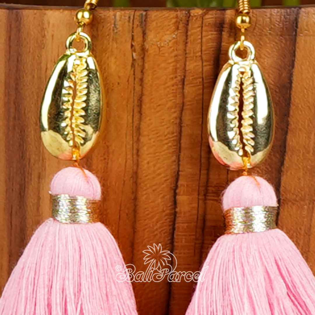 Cowrie Shell Tassel Earring