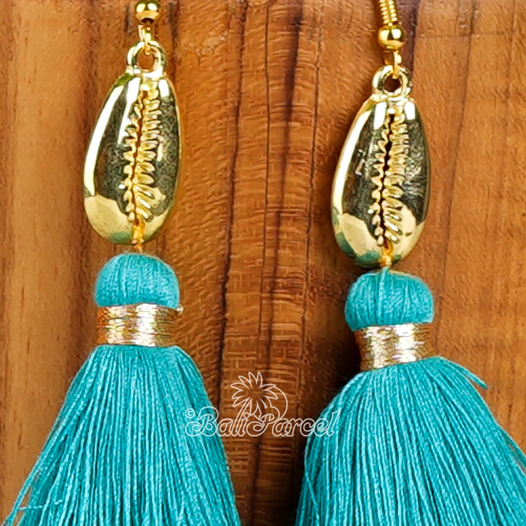 Cowrie Shell Tassel Earring