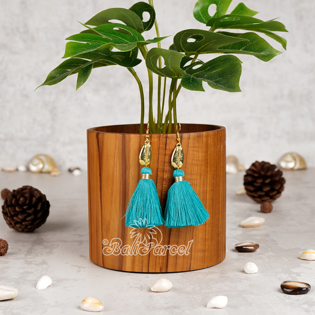 Cowrie Shell Tassel Earring