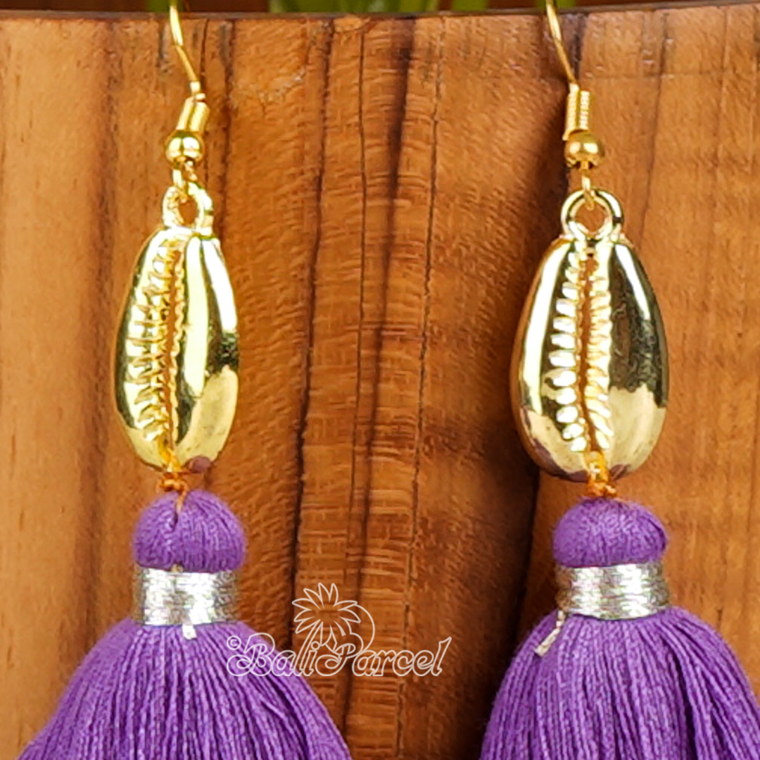 Cowrie Shell Tassel Earring