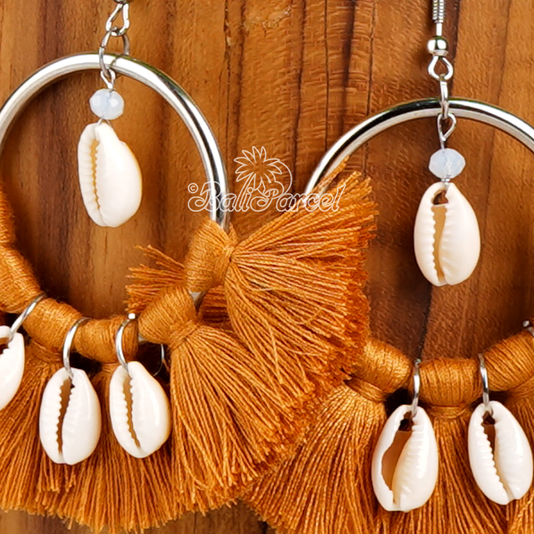 Cowrie Shell Tassel Earring