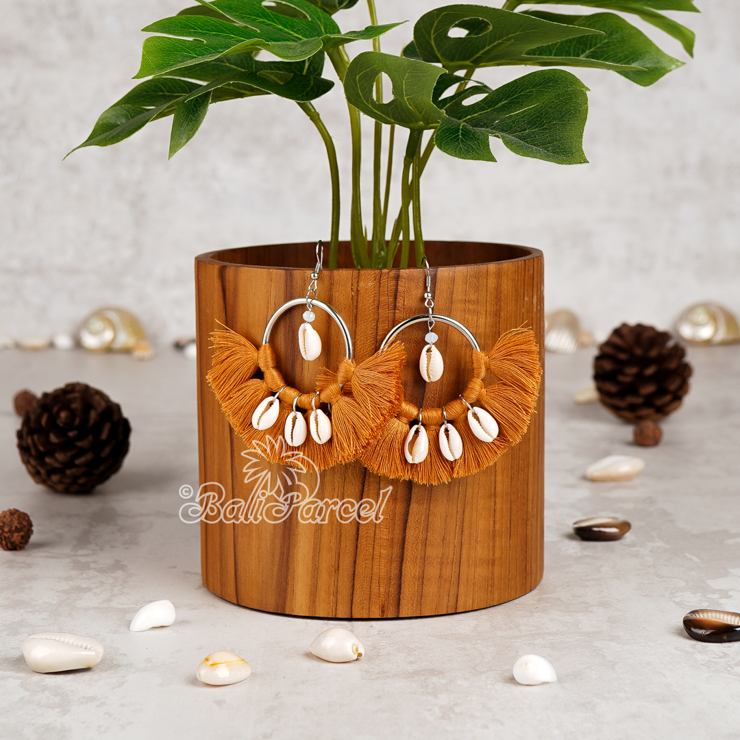 Cowrie Shell Tassel Earring