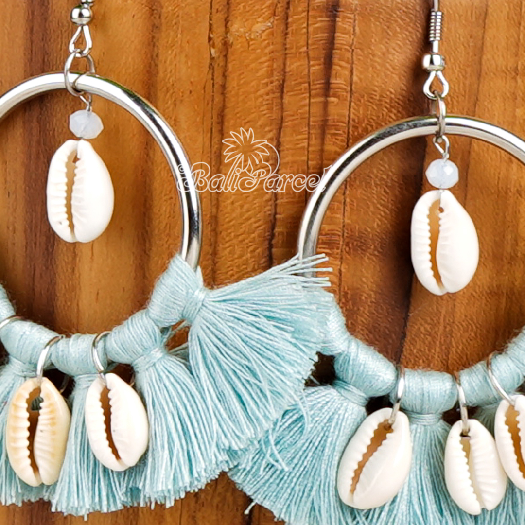 Cowrie Shell Tassel Earring