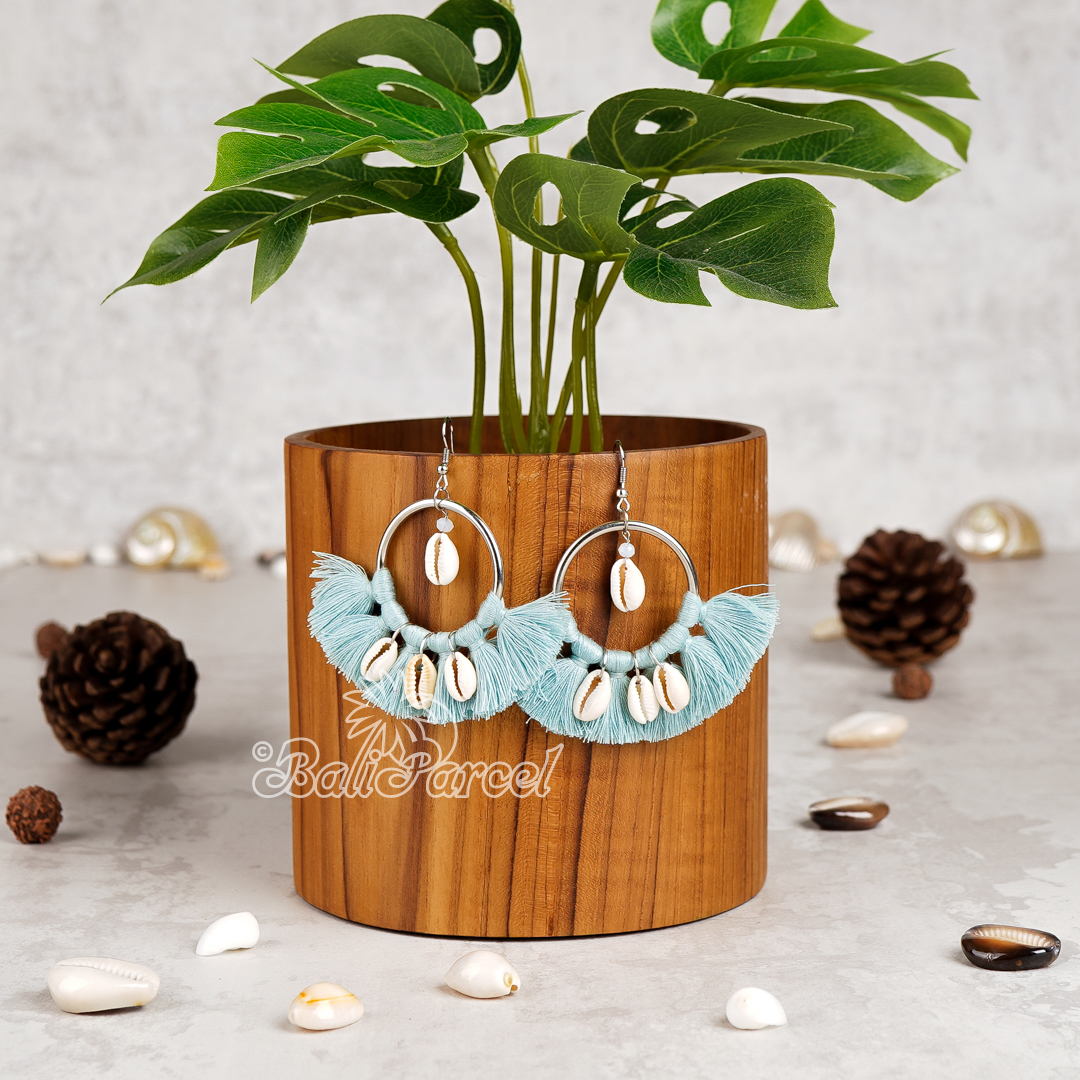 Cowrie Shell Tassel Earring