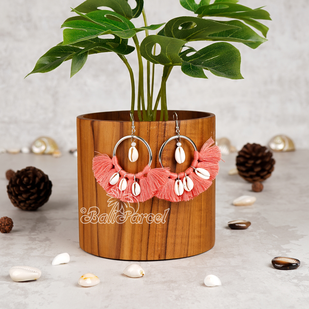 Cowrie Shell Tassel Earring