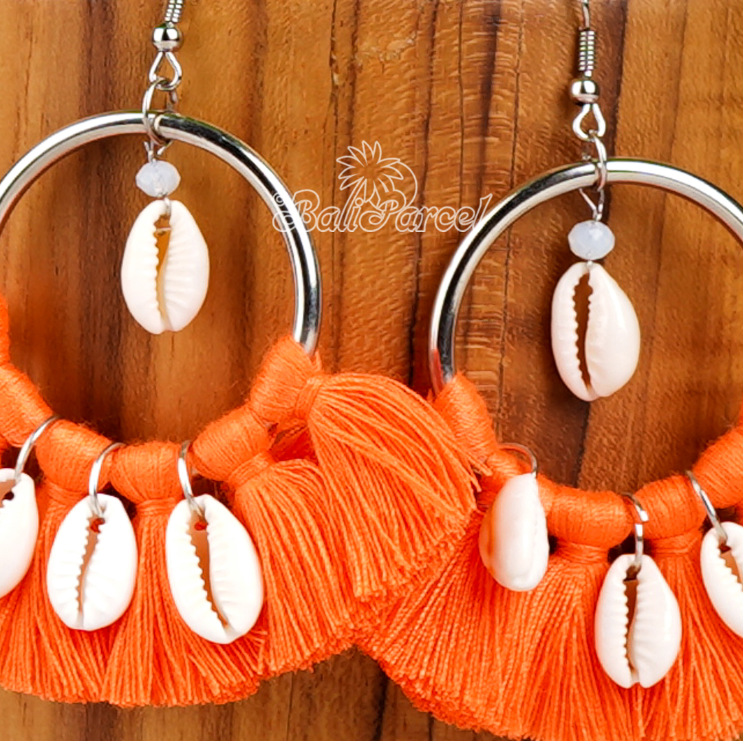Cowrie Shell Tassel Earring