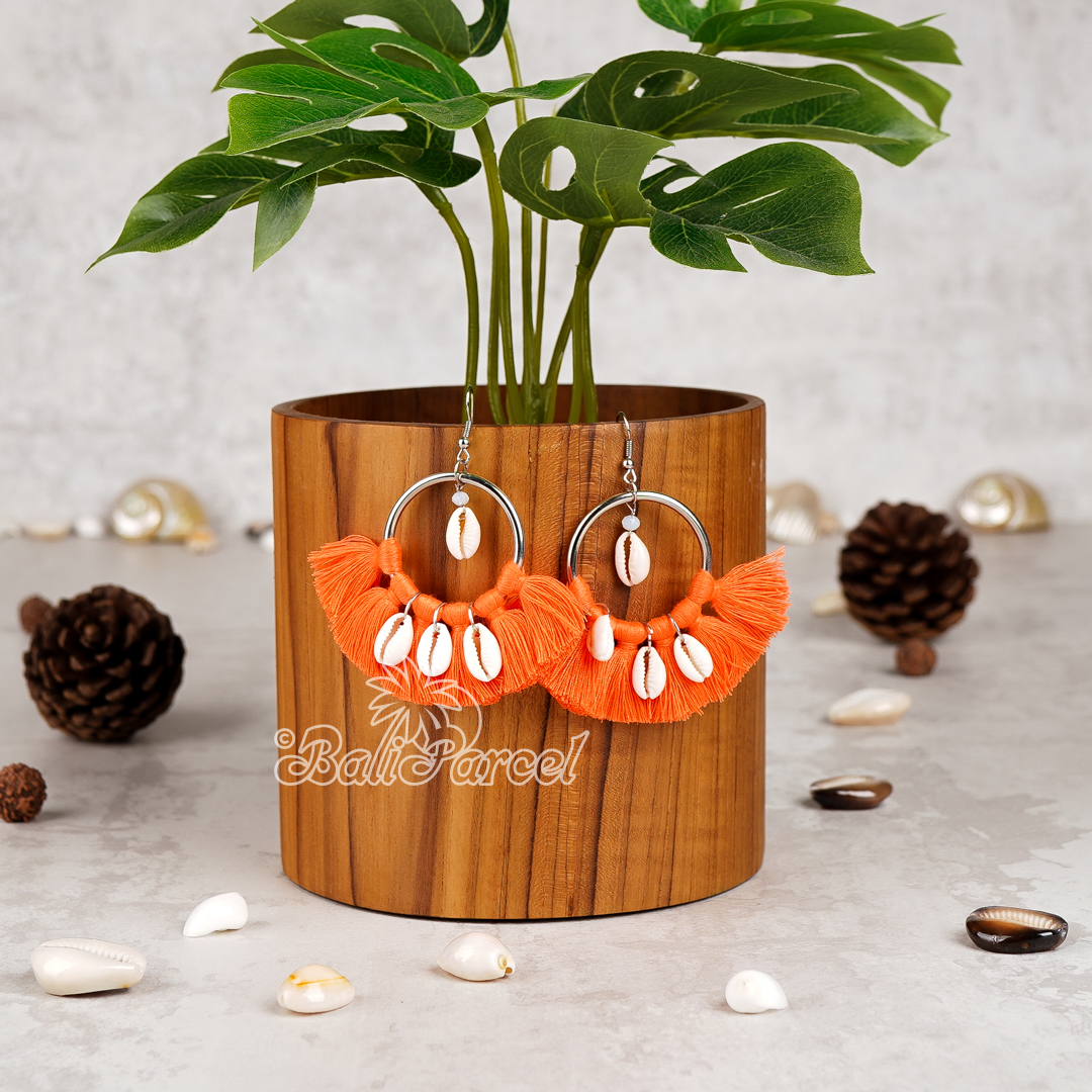 Cowrie Shell Tassel Earring