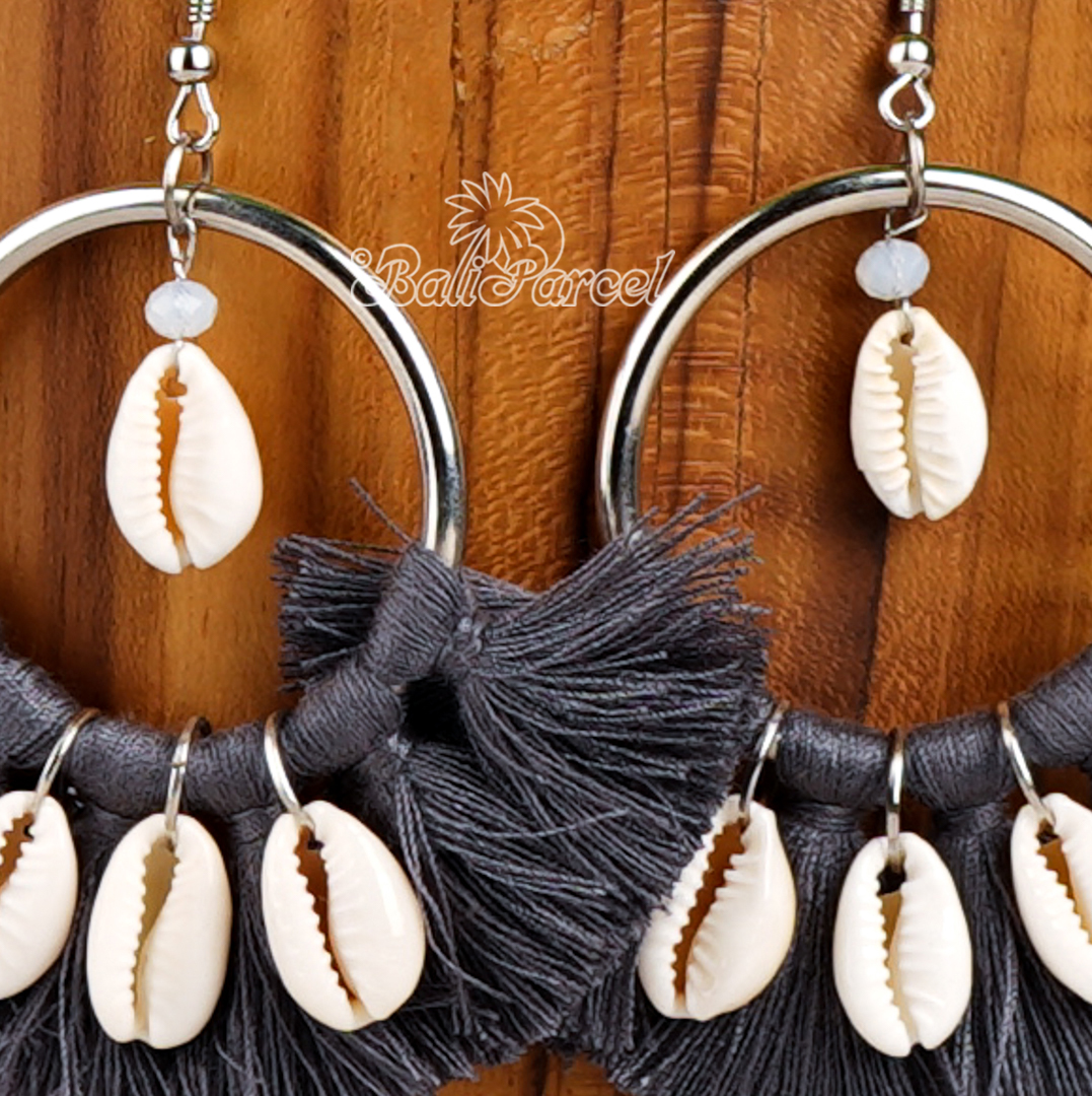 Cowrie Shell Tassel Earring