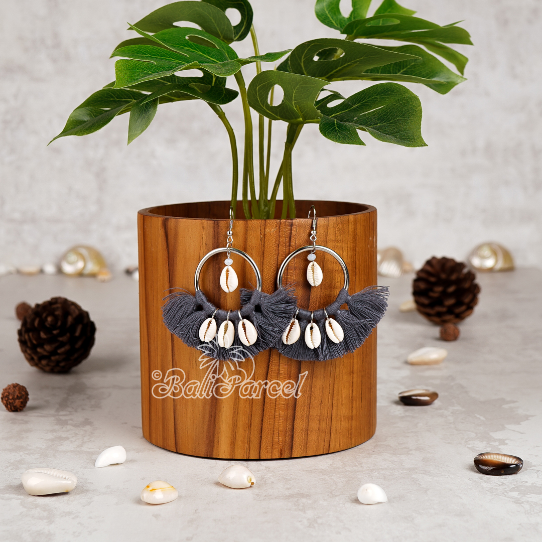 Cowrie Shell Tassel Earring