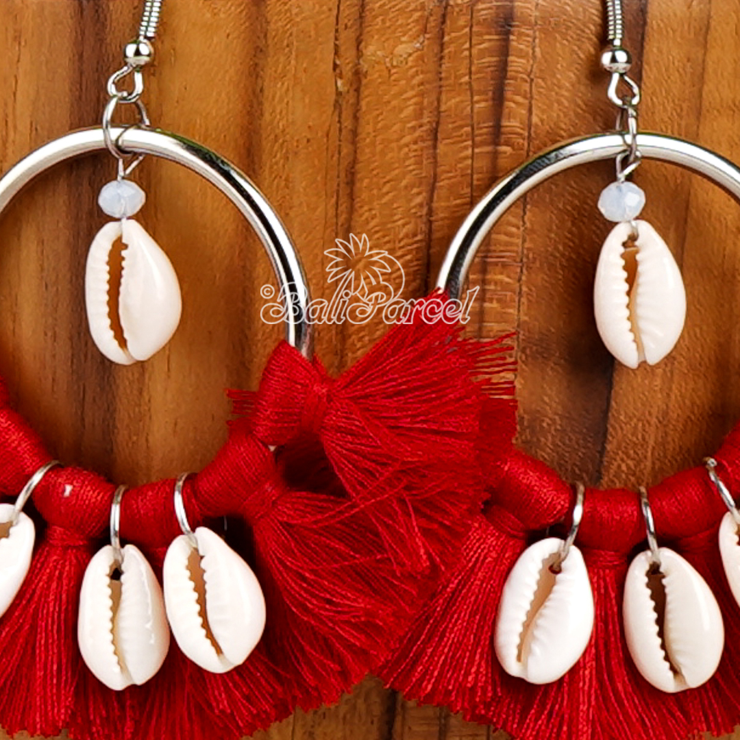 Cowrie Shell Tassel Earring