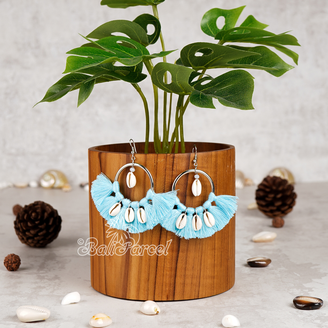 Cowrie Shell Tassel Earring