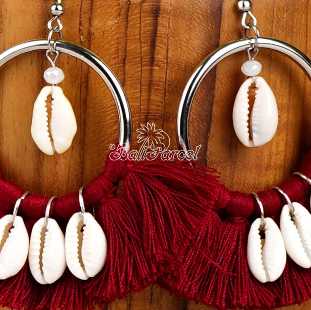 Cowrie Shell Tassel Earring