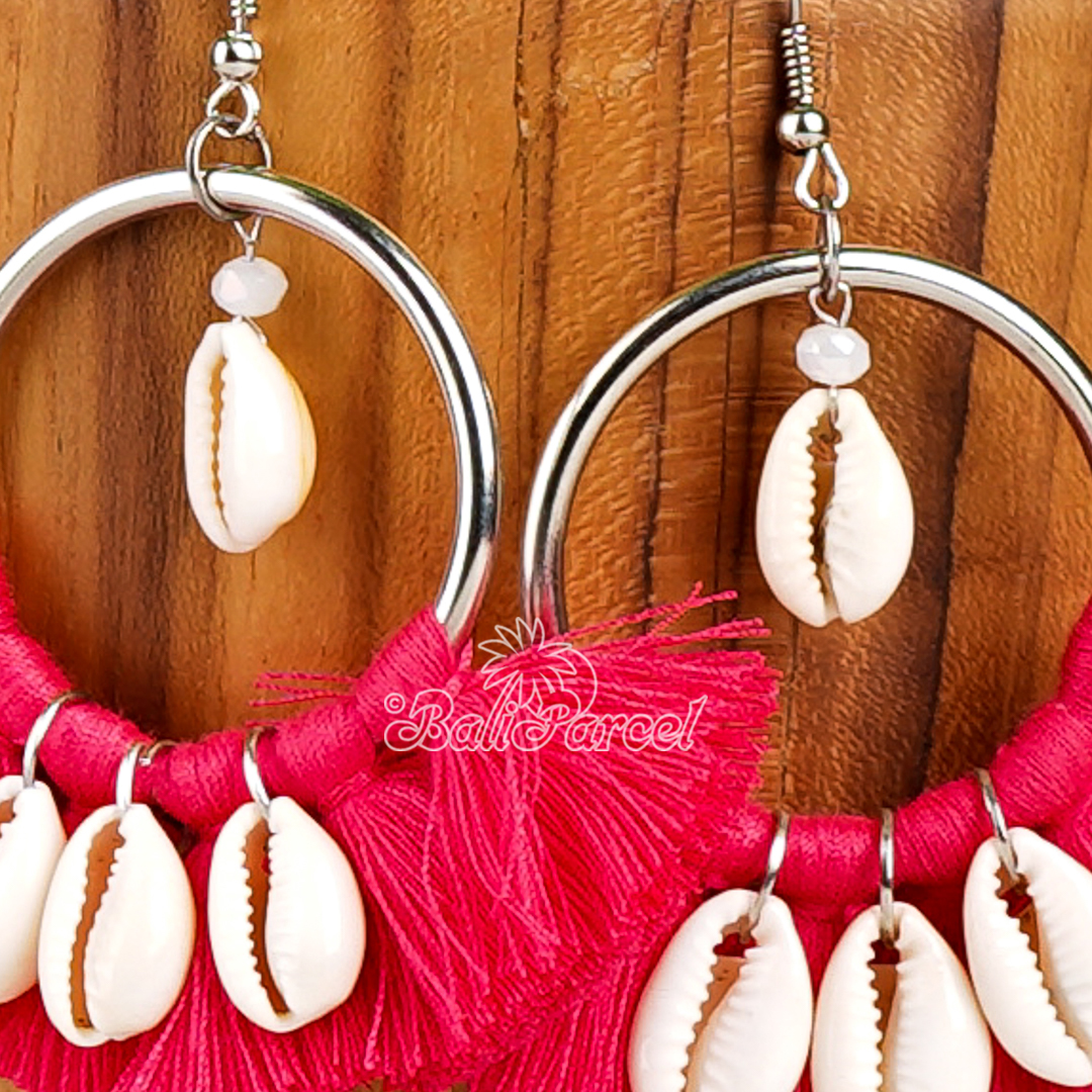 Cowrie Shell Tassel Earring